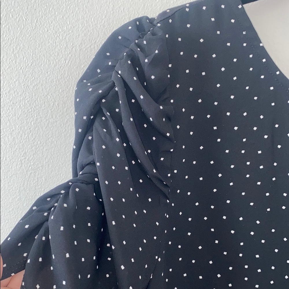 Loft Black Polka Dot Women's Top - Picture 2 of 5
